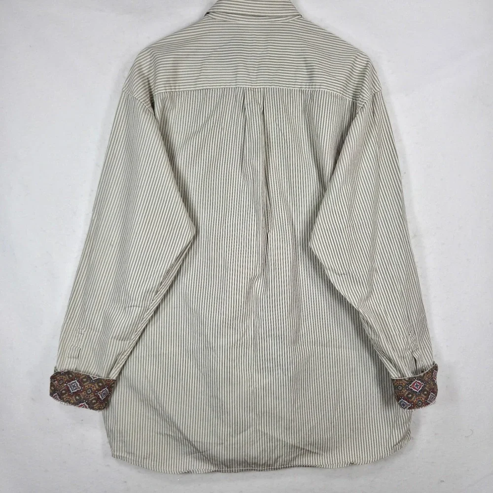 Cinch Mens Striped Western Button Down Shirt XL Tan White Paisley MTW1103341